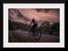 "Male bicycling along a treed road in Ooty"