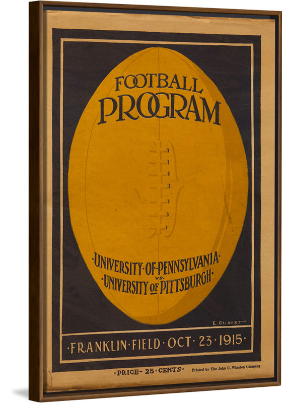 "1915 Penn versus Pitt Football Program Cover", E. Gilbert