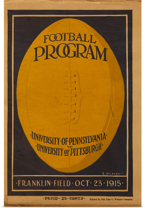 "1915 Penn versus Pitt Football Program Cover", E. Gilbert