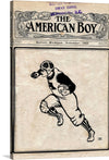 Step back in time with this captivating print of “The American Boy” magazine cover from November 1902. The artwork, a striking black and white illustration, captures the essence of youthful vigor and the spirit of American football. A young player, depicted mid-action, becomes a timeless representation of energy and aspiration. This piece is not just a print but a journey to an era where every stride and tackle was a dance between raw power and elegant artistry. 