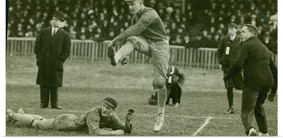 "Jack Maynard, Captain of the Varsity Rugby Team, Kicks Winning Goal for the Rugby Football Dominion Championship (1910)"