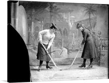  “Duel of Determination” is a captivating print that captures a timeless moment where two women hockey players, adorned in classic attire, face off with an intense yet graceful determination. The artwork’s intricate details and monochromatic palette amplify the emotion and intensity of the scene, making it a masterpiece that will not only adorn your walls but stir conversations and admiration.