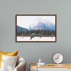 "Children Playing Ice Hockey in Banff National Park"