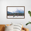 "Children Playing Ice Hockey in Banff National Park"