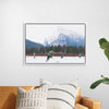 "Children Playing Ice Hockey in Banff National Park"