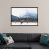 "Children Playing Ice Hockey in Banff National Park"