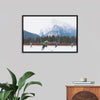 "Children Playing Ice Hockey in Banff National Park"