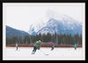 "Children Playing Ice Hockey in Banff National Park"