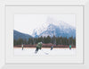 "Children Playing Ice Hockey in Banff National Park"