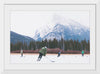 "Children Playing Ice Hockey in Banff National Park"