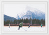 "Children Playing Ice Hockey in Banff National Park"