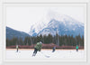 "Children Playing Ice Hockey in Banff National Park"