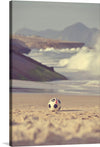 “Soccer on the Beach”: Capture the essence of the beautiful game against a backdrop of sun-kissed sands and gentle waves. In this exquisite print, a pristine soccer ball rests, awaiting the next kick, while the ocean’s rhythmic embrace provides a soothing symphony. The contrast between the precision of the ball and the organic contours of the beach creates a harmonious visual narrative.