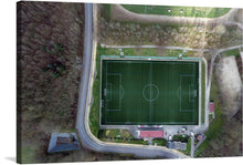  “Soccer Stadium”: Capture the essence of the beautiful game from a bird’s eye view. This stunning print, with its rich, vibrant greens and intricate details, transports you directly to the heart of the action. The meticulously maintained pitch is surrounded by an aura of anticipation and excitement that only a soccer stadium can evoke. 
