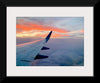 "Beautiful sunset sky view from airplane window"