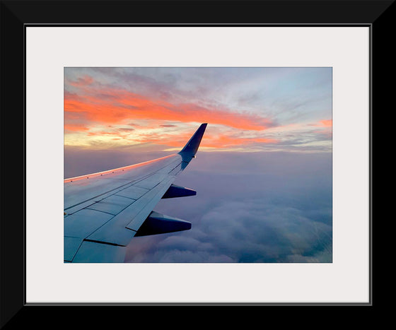 "Beautiful sunset sky view from airplane window"