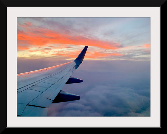 "Beautiful sunset sky view from airplane window"