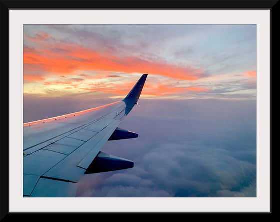 "Beautiful sunset sky view from airplane window"