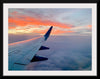 "Beautiful sunset sky view from airplane window"