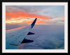 "Beautiful sunset sky view from airplane window"