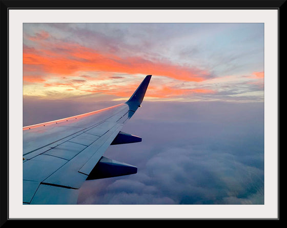 "Beautiful sunset sky view from airplane window"