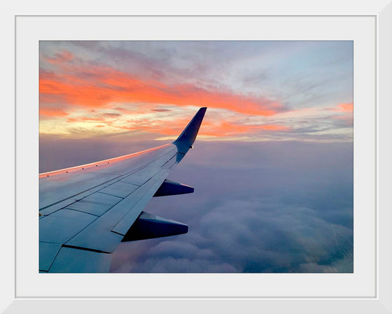 "Beautiful sunset sky view from airplane window"