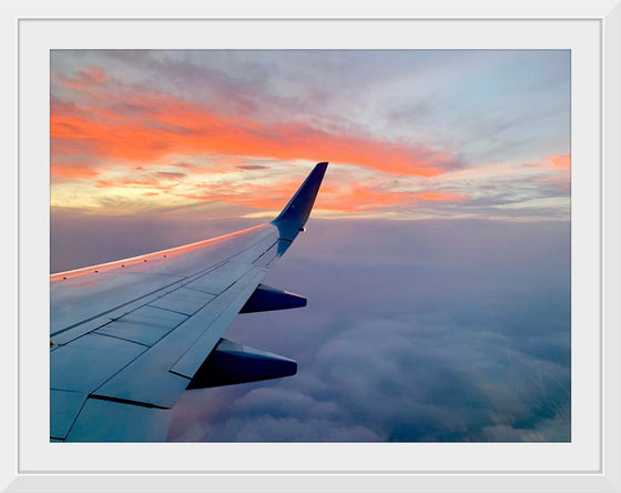 "Beautiful sunset sky view from airplane window"