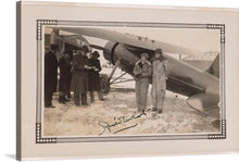  This captivating print captures a moment frozen in time, featuring the iconic Amelia Earhart and George Putnam alongside an aircraft. The unknown artist masterfully encapsulates the essence of early aviation and the adventurous spirit that defined an era.