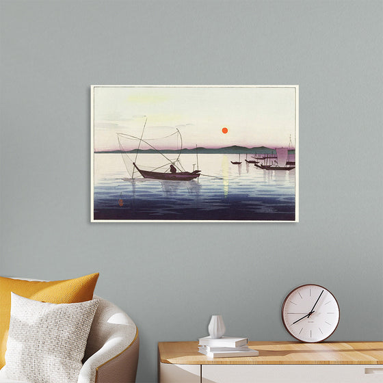 "Boats and setting sun (1900 - 1936)", Ohara Koson