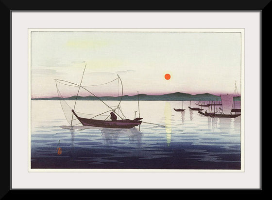 "Boats and setting sun (1900 - 1936)", Ohara Koson