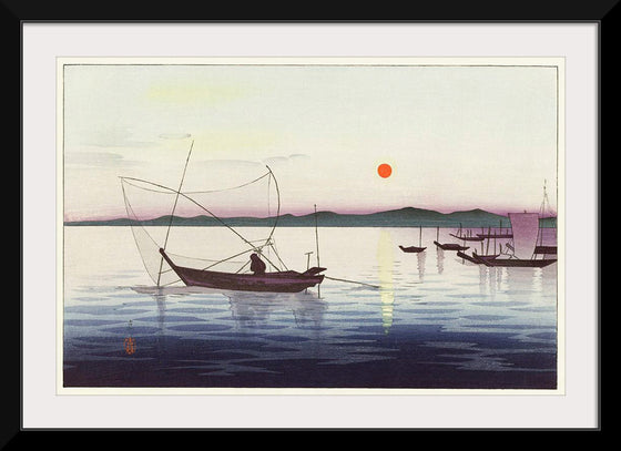 "Boats and setting sun (1900 - 1936)", Ohara Koson