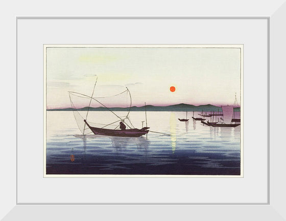 "Boats and setting sun (1900 - 1936)", Ohara Koson