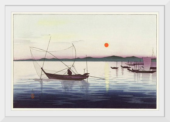 "Boats and setting sun (1900 - 1936)", Ohara Koson