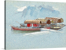  “Pleasure Boats, Lake Lucerne (July 10, 1872)” is a captivating artwork that transports viewers to a serene day on the iconic Swiss lake. The piece captures two traditional pleasure boats gently floating on the calm waters of Lake Lucerne, surrounded by the majestic alpine scenery. The artist’s skillful use of color and texture brings to life the intricate details of the boats and their thatched roofs, evoking a sense of timeless elegance and tranquility.