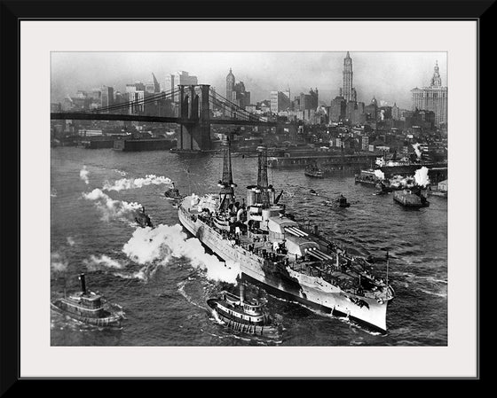 "View of USS ARIZONA taken from Manhattan Bridge"