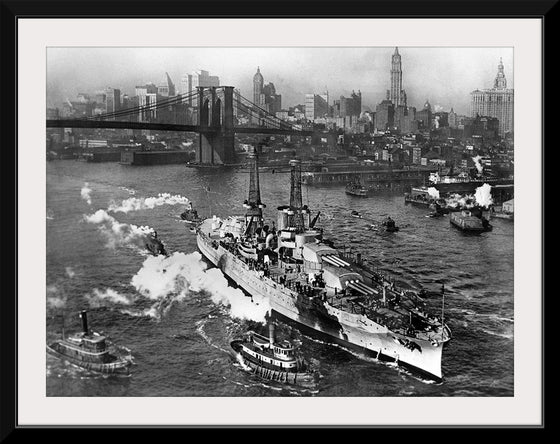 "View of USS ARIZONA taken from Manhattan Bridge"