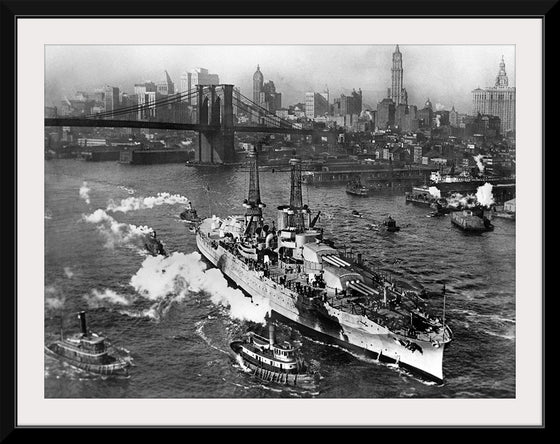 "View of USS ARIZONA taken from Manhattan Bridge"