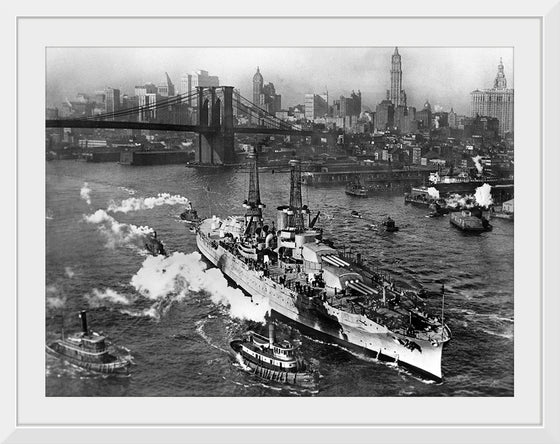 "View of USS ARIZONA taken from Manhattan Bridge"