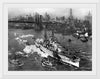 "View of USS ARIZONA taken from Manhattan Bridge"