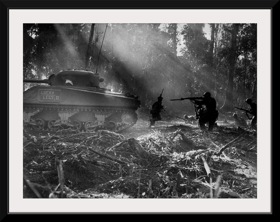 "U.S. Army soldiers on Bougainville (one of the Solomon Islands) in World War II"