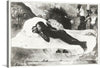 Immerse yourself in the enigmatic allure of Paul Gauguin’s “Lying Girl and Spirits of the Deceased (1893-1894)”. This captivating print encapsulates a hauntingly beautiful scene, where a serene girl lies amidst ethereal spirits, evoking an air of mystery and transcendence.