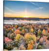 “View of Autumn Trees” by Tom Fisk is a mesmerizing artwork that captures the essence of fall in a breathtaking panorama. Every glance at this print immerses you in a world where the vibrant hues of autumn leaves dance in harmony with the serene skies, painting a picture of nature’s grandeur. 