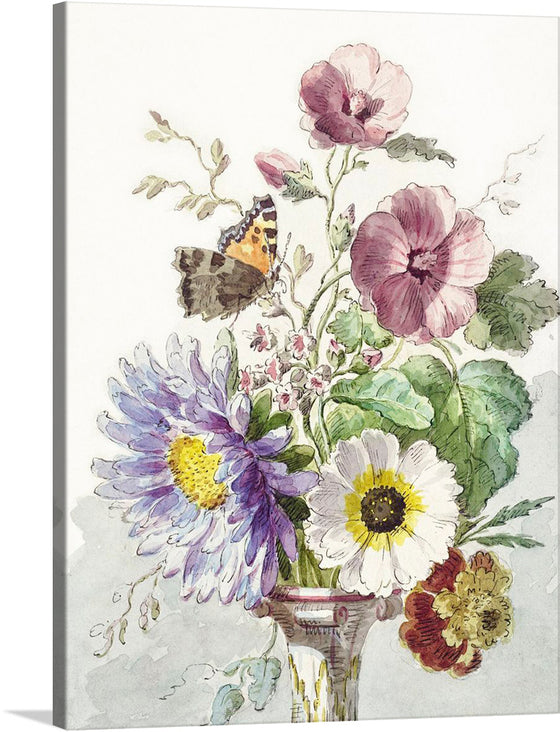 “Bouquet of Flowers with a Butterfly” by William van Leen is a beautiful and delicate artwork that would make a great addition to any home. 