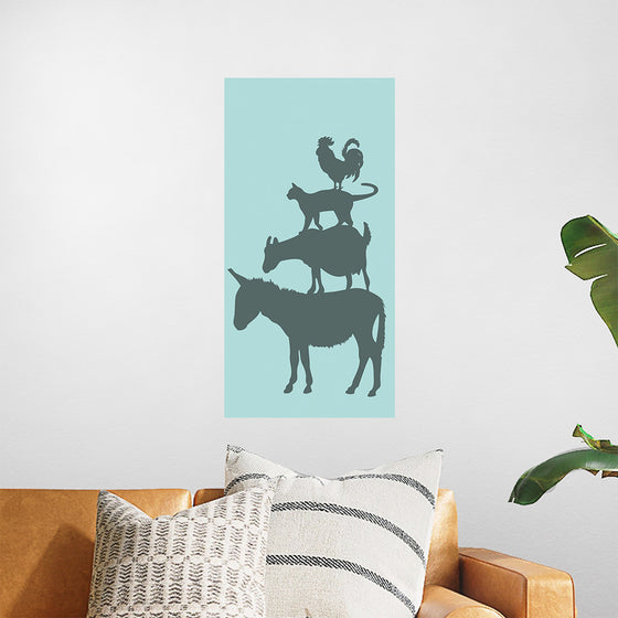 "Animal Pyramid Silhouettes"