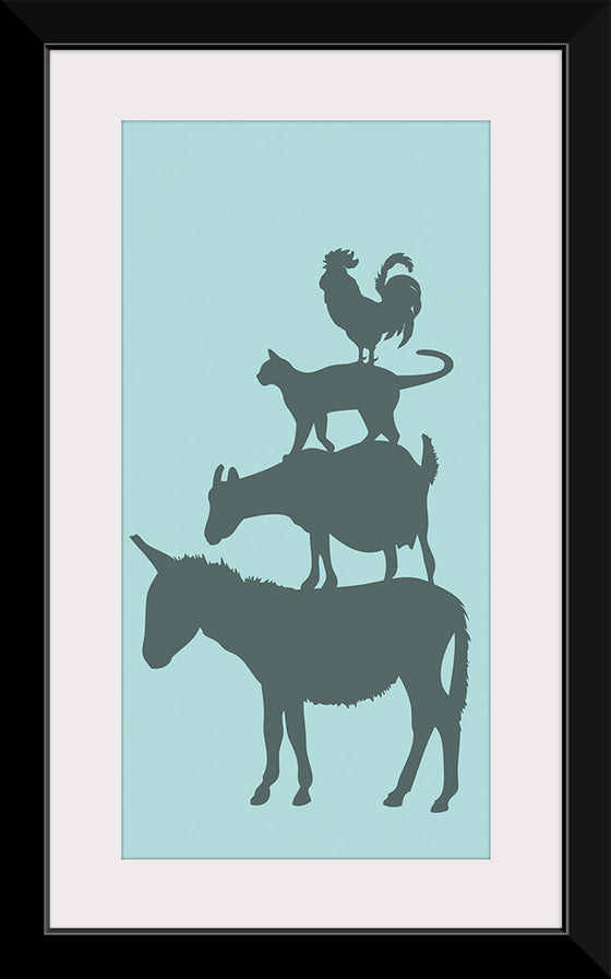 "Animal Pyramid Silhouettes"