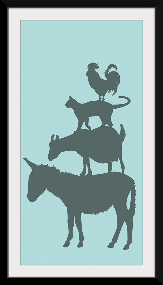 "Animal Pyramid Silhouettes"