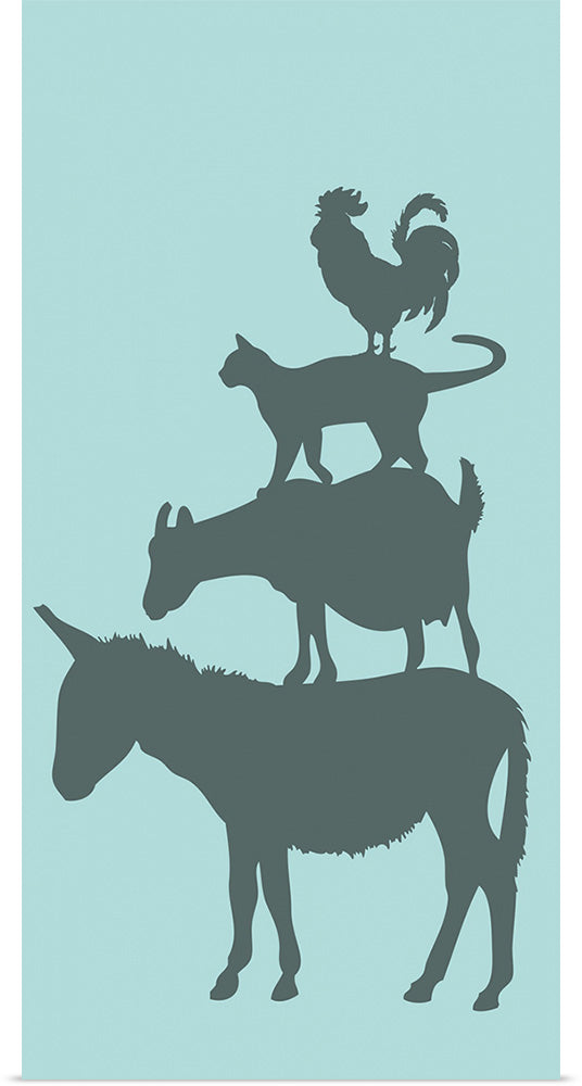 "Animal Pyramid Silhouettes"