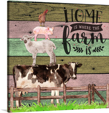  “Home Is On The Farm” is a captivating artwork that encapsulates the serene and wholesome essence of farm life. This exquisite print, rich in detail and color, features a harmonious blend of rustic charm and contemporary artistry.