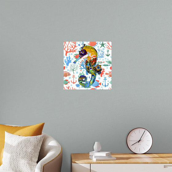 "Abstract Pattern-Filled Seahorse"