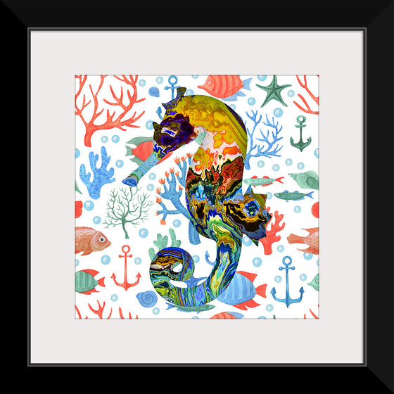 "Abstract Pattern-Filled Seahorse"